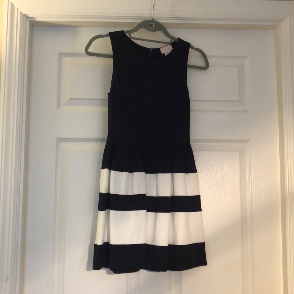 Love...ady Navy and White Striped Dress Size S